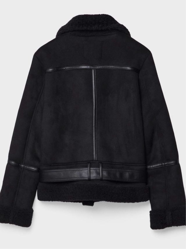 Cazadora Biker Stradivarius Negra Talla M