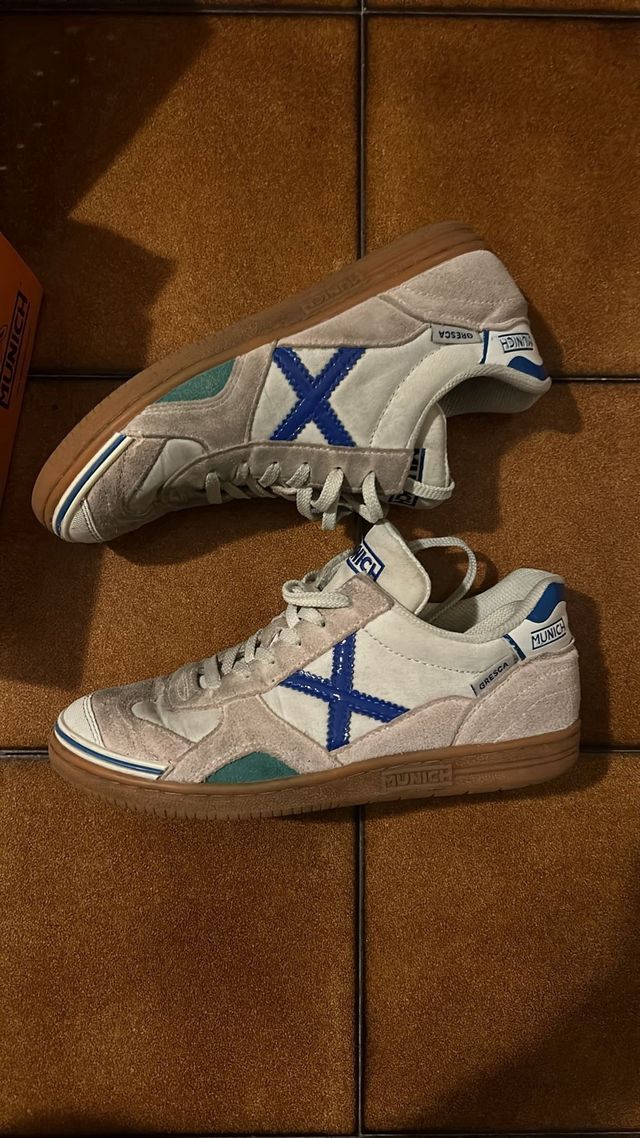 Scarpe Munich uomo grigie e blu