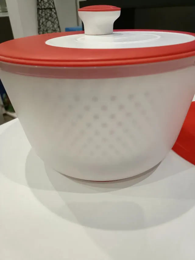 Centrifugadora Tupperware Roja y Blanca