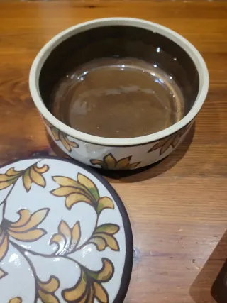 Juego 3 piezas cerámica decorada