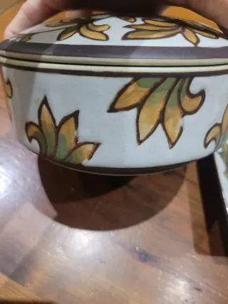 Juego 3 piezas cerámica decorada