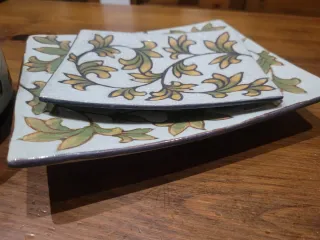 Juego 3 piezas cerámica decorada