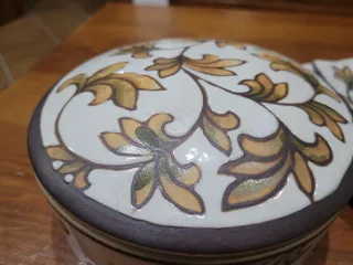 Juego 3 piezas cerámica decorada