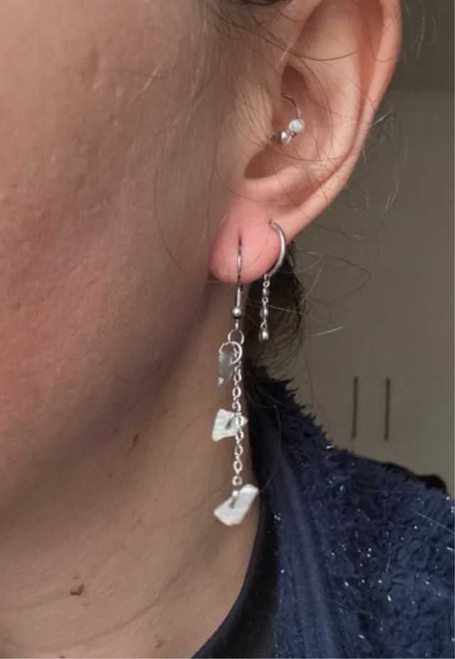 Pendientes artesanales labradorita acero inoxidabl