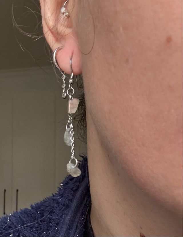 Pendientes artesanales labradorita acero inoxidabl