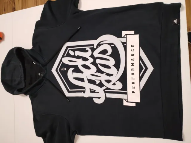 Felpa con cappuccio Adidas nera