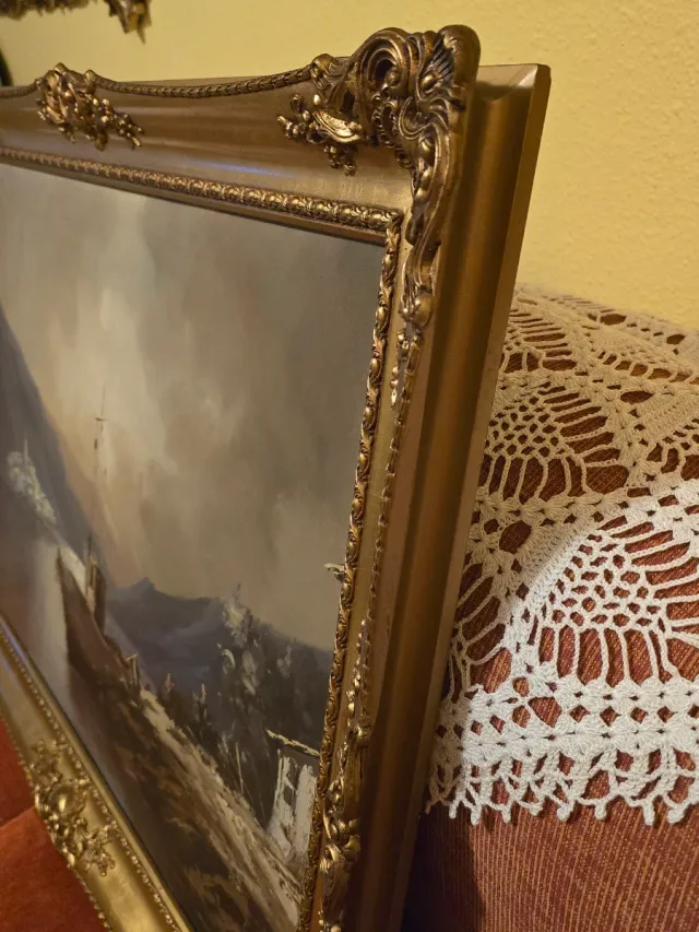 Cuadro Barco Marco Barroco