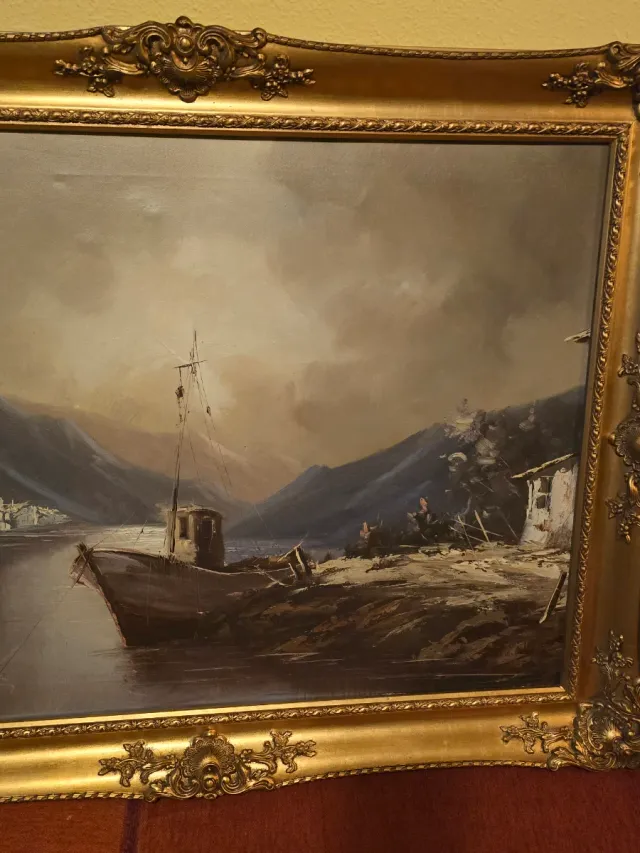 Cuadro Barco Marco Barroco