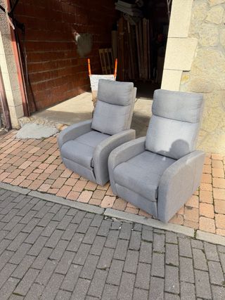 2 Butacas Relax Tela Gris