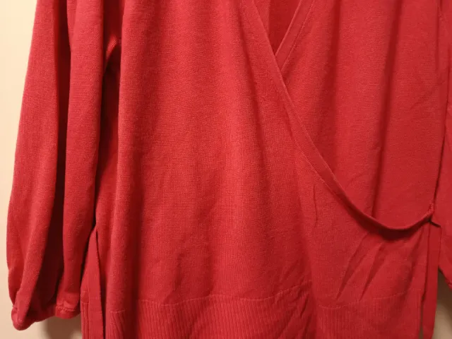 Chaqueta de punto cruzada rosa