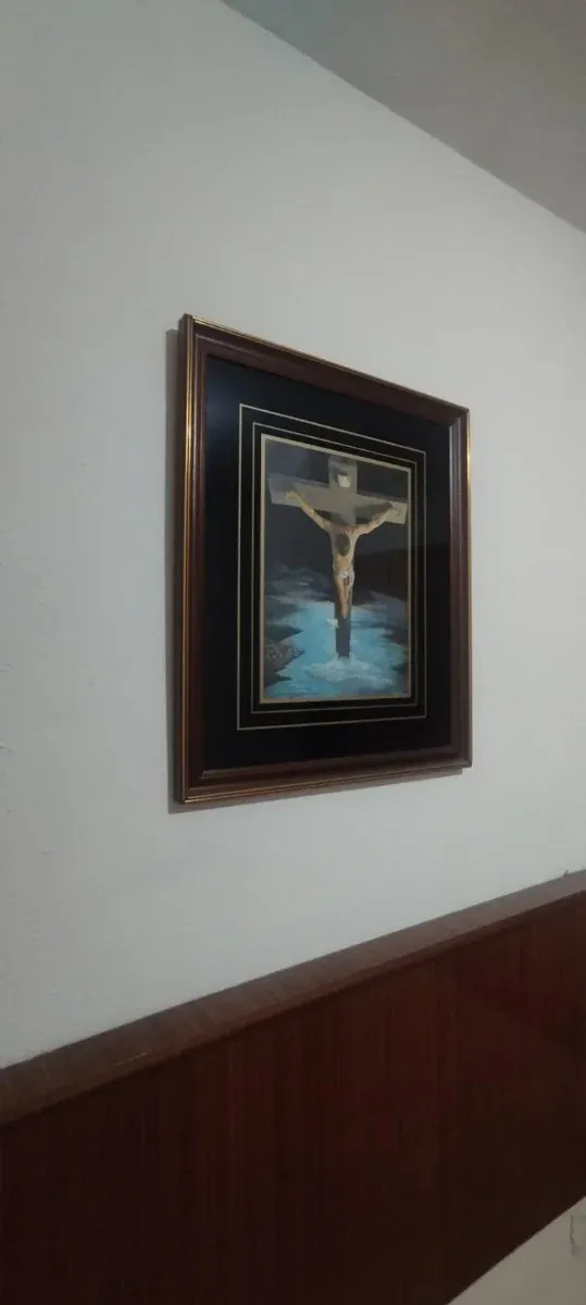 Cuadro Cristo en Madera y Cristal