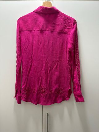 Camicia donna fucsia con ricami