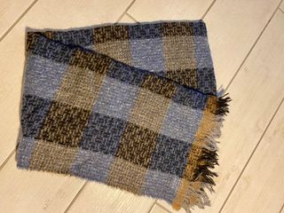 Sciarpa IGI&CO quadri lana mohair blu marrone