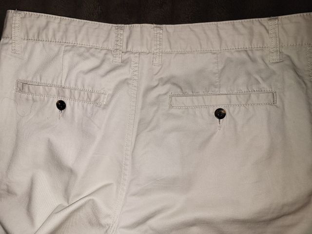 Pantalón chino hombre beige/blanco