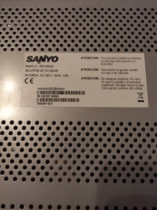Televisor Plasma Sanyo 42" Plata.
