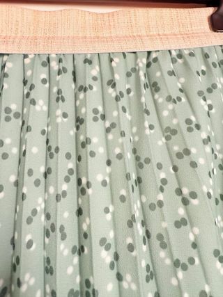 Gonna plissé verde acqua pois taglia unica
