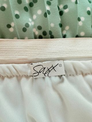 Gonna plissé verde acqua pois taglia unica