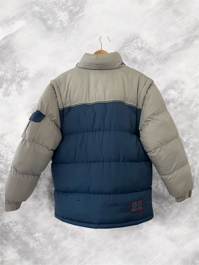 Abrigo Plumas Vintage 2000s Azul/Gris