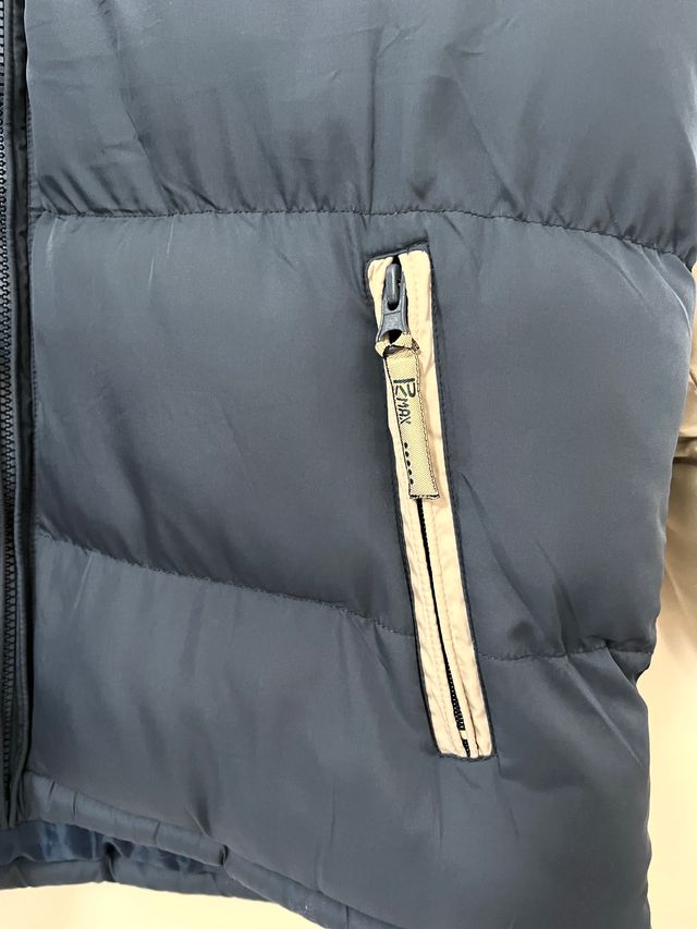 Abrigo Plumas Vintage 2000s Azul/Gris