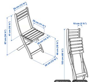 Mesa y 2 Sillas Terraza IKEA Madera