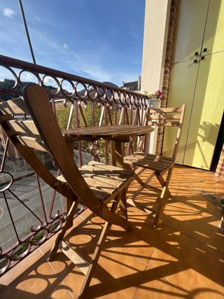 Mesa y 2 Sillas Terraza IKEA Madera