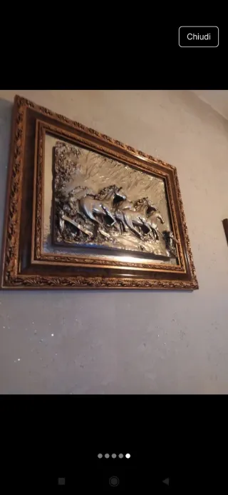 Quadro cavalli argento