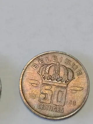 Lote 3 monedas Bélgica 50 céntimos/francos