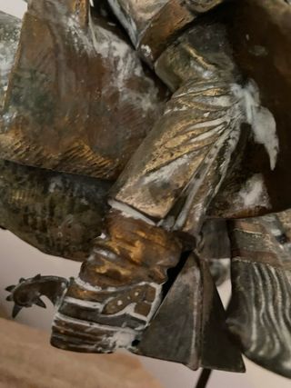 Escultura Jinete Bronce y Calamina 1940  + de 25kg