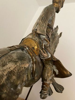 Escultura Jinete Bronce y Calamina 1940  + de 25kg