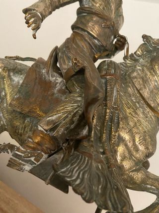 Escultura Jinete Bronce y Calamina 1940  + de 25kg