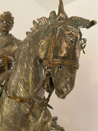 Escultura Jinete Bronce y Calamina 1940  + de 25kg