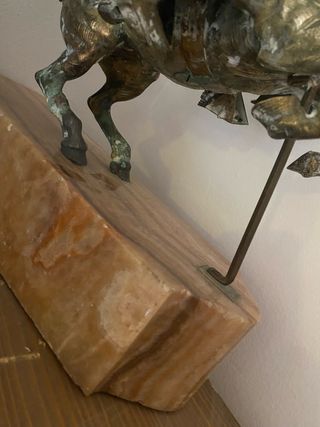 Escultura Jinete Bronce y Calamina 1940  + de 25kg