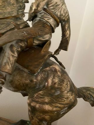 Escultura Jinete Bronce y Calamina 1940  + de 25kg