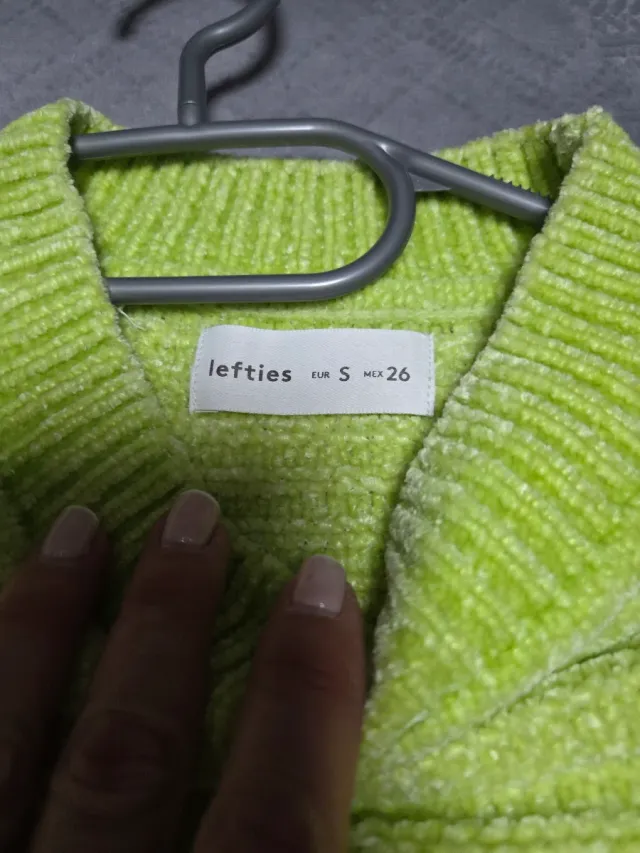 Suéter chenilla verde/amarillo