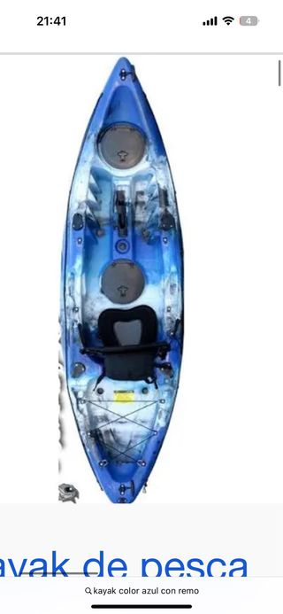 Kayak de pesca azul como nuevo