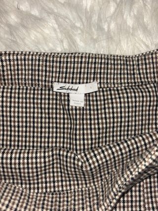 Falda cuadros beige y marrón