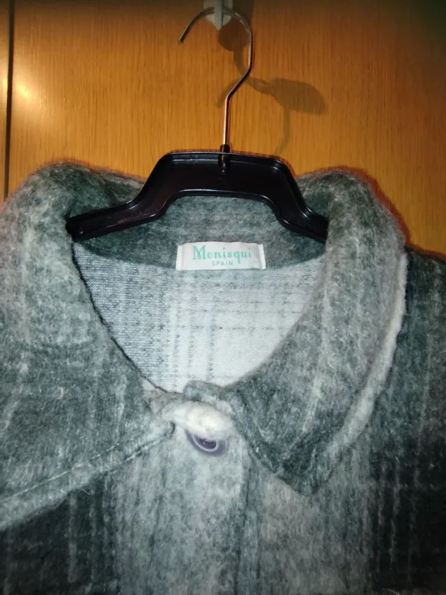 Abrigo Monisqui cuadros flecos Talla Única