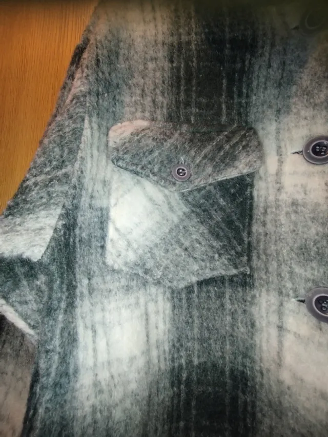 Abrigo Monisqui cuadros flecos Talla Única