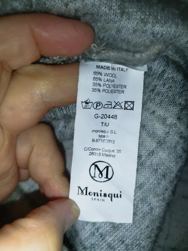 Abrigo Monisqui cuadros flecos Talla Única