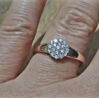 Anillo Oro Rosa y Diamantes