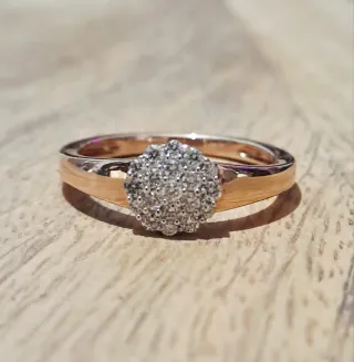 Anillo Oro Rosa y Diamantes