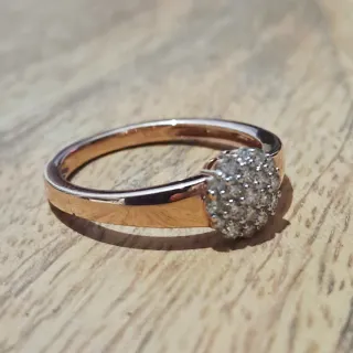 Anillo Oro Rosa y Diamantes