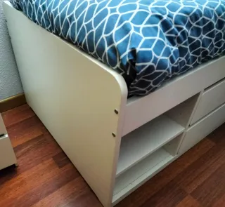 Cama con almacenaje y cajones 90x200cm