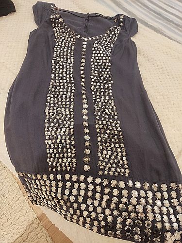 Vestido Jenny Packham Negro con Tachas Talla S