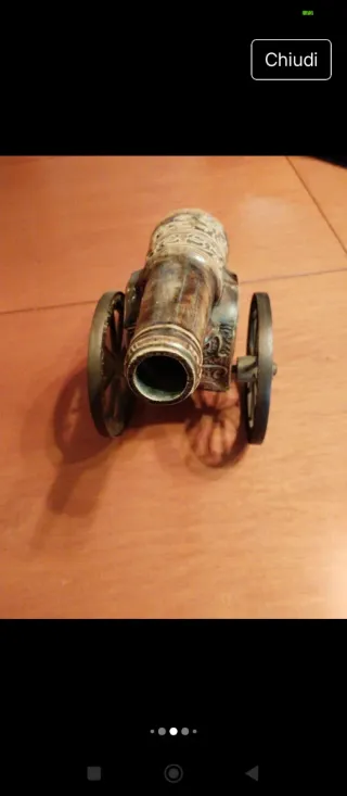 Bottiglia liquore cannone vintage ceramica