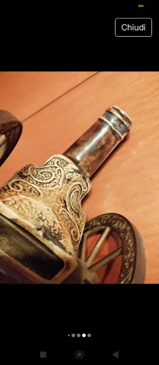 Bottiglia liquore cannone vintage ceramica