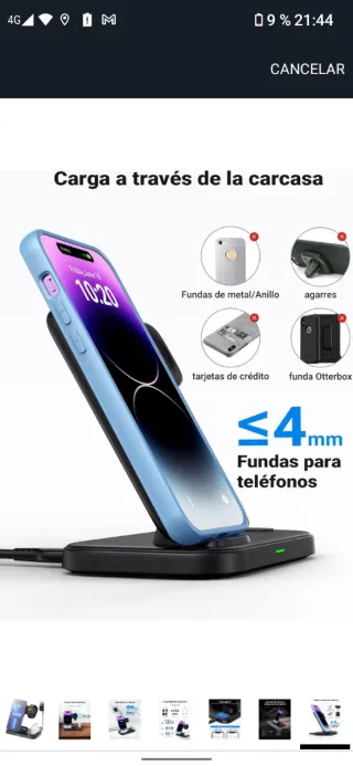 Cargador Inalámbrico 3 en 1 25W wireless iPhone, A