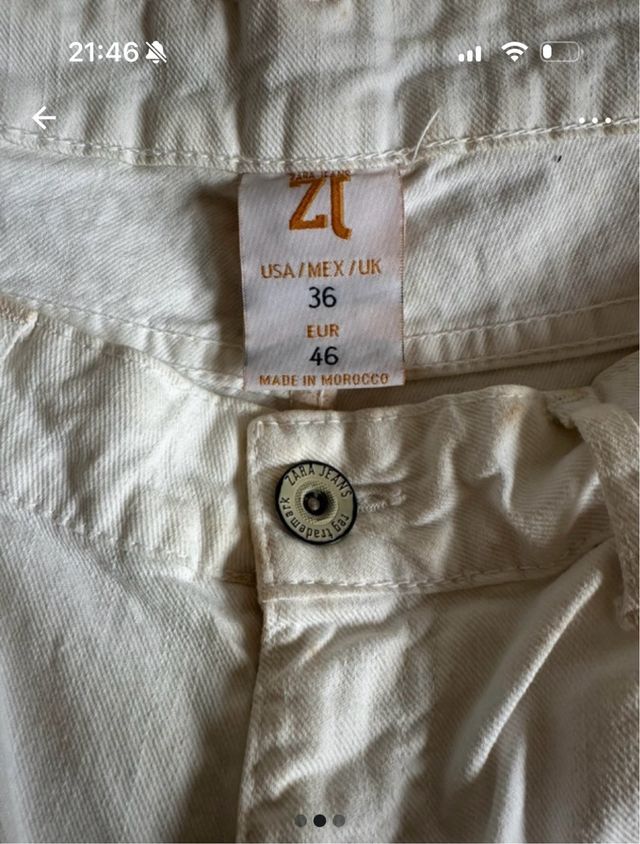 Pantalón vaquero Zara blanco hombre
