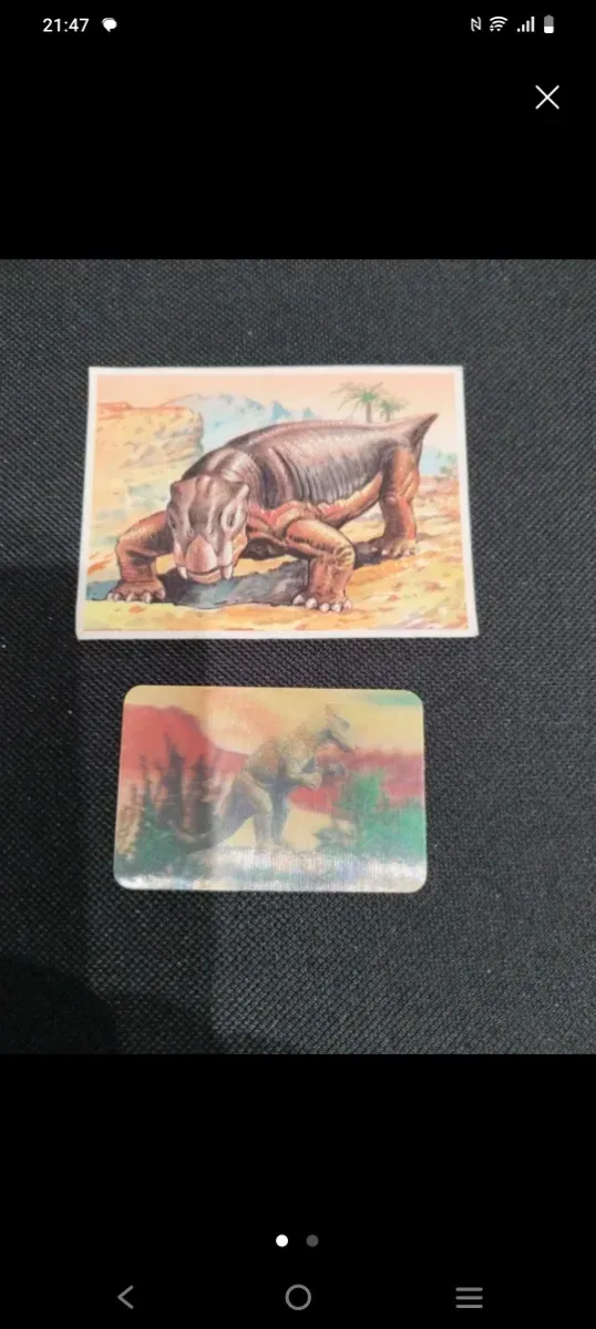 2 Cromos Dinosaurios Bollycao