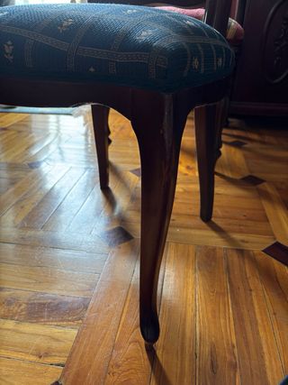 4 Sillas Comedor Tapizadas Azul Madera